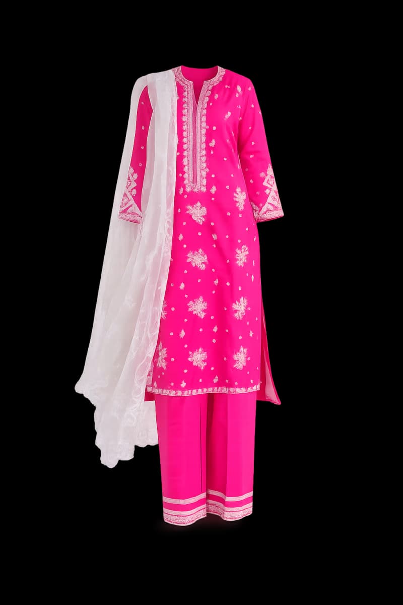 Embroided pink dress